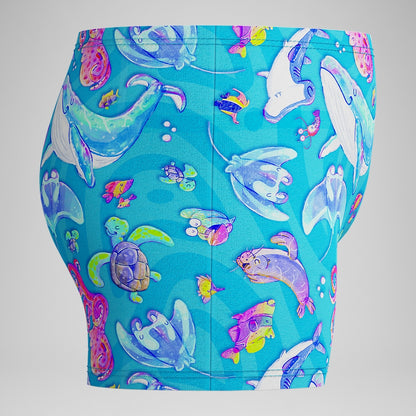 Boys' Learn to Swim Digital Printed Aquashort Blue | Speedo