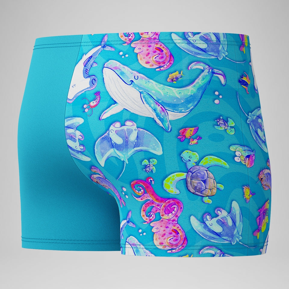 Boys' Learn to Swim Digital Printed Aquashort Blue | Speedo
