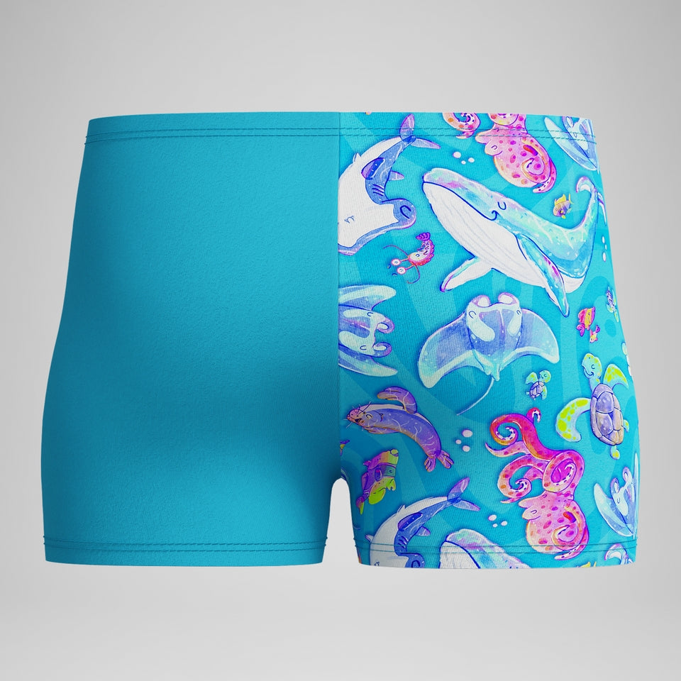Boys' Learn to Swim Digital Printed Aquashort Blue | Speedo