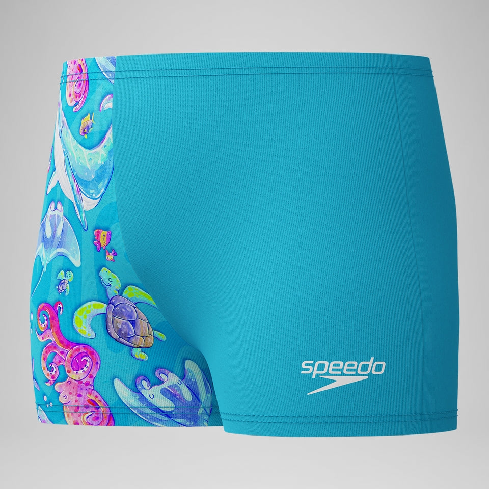 Boys' Learn to Swim Digital Printed Aquashort Blue | Speedo