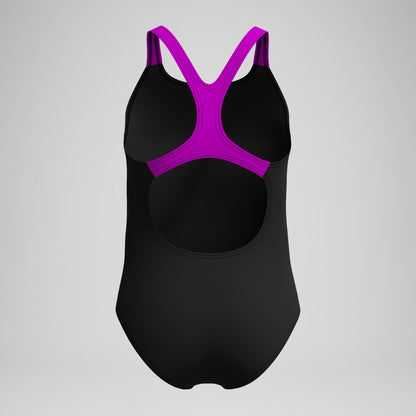 Girls' Medley Logo Swimsuit Black/Pink | Speedo