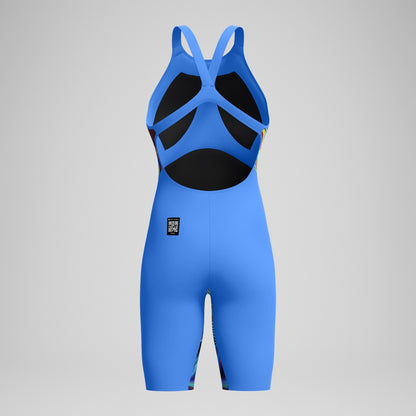 Fastskin LZR Pure Valor 2.0 Openback Kneeskin Blue/Pink | Speedo