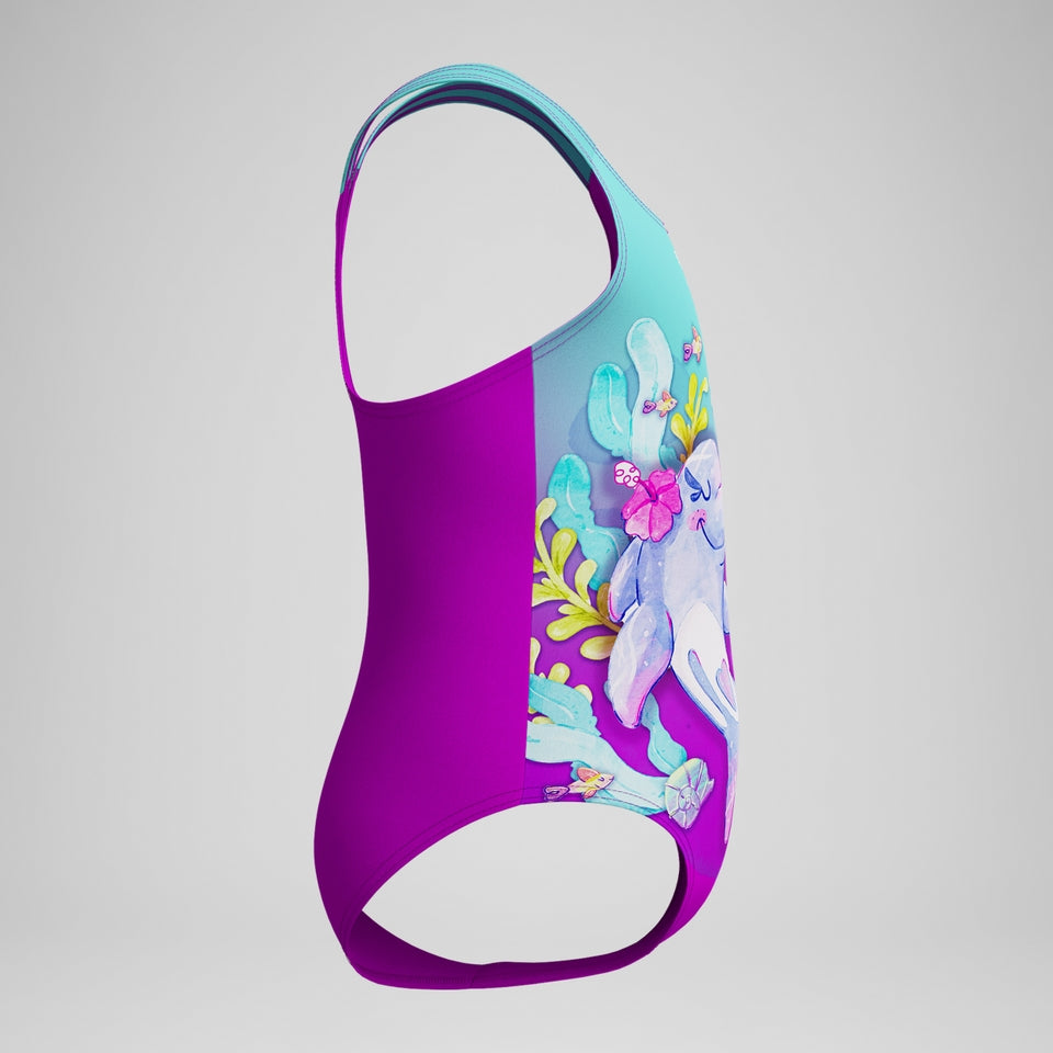 Girls' Digital Printed Swimsuit Purple/Turquoise | Speedo