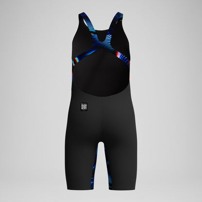 Girls' Fastskin Endurance+ Max Openback Kneeskin Black/Blue | Speedo