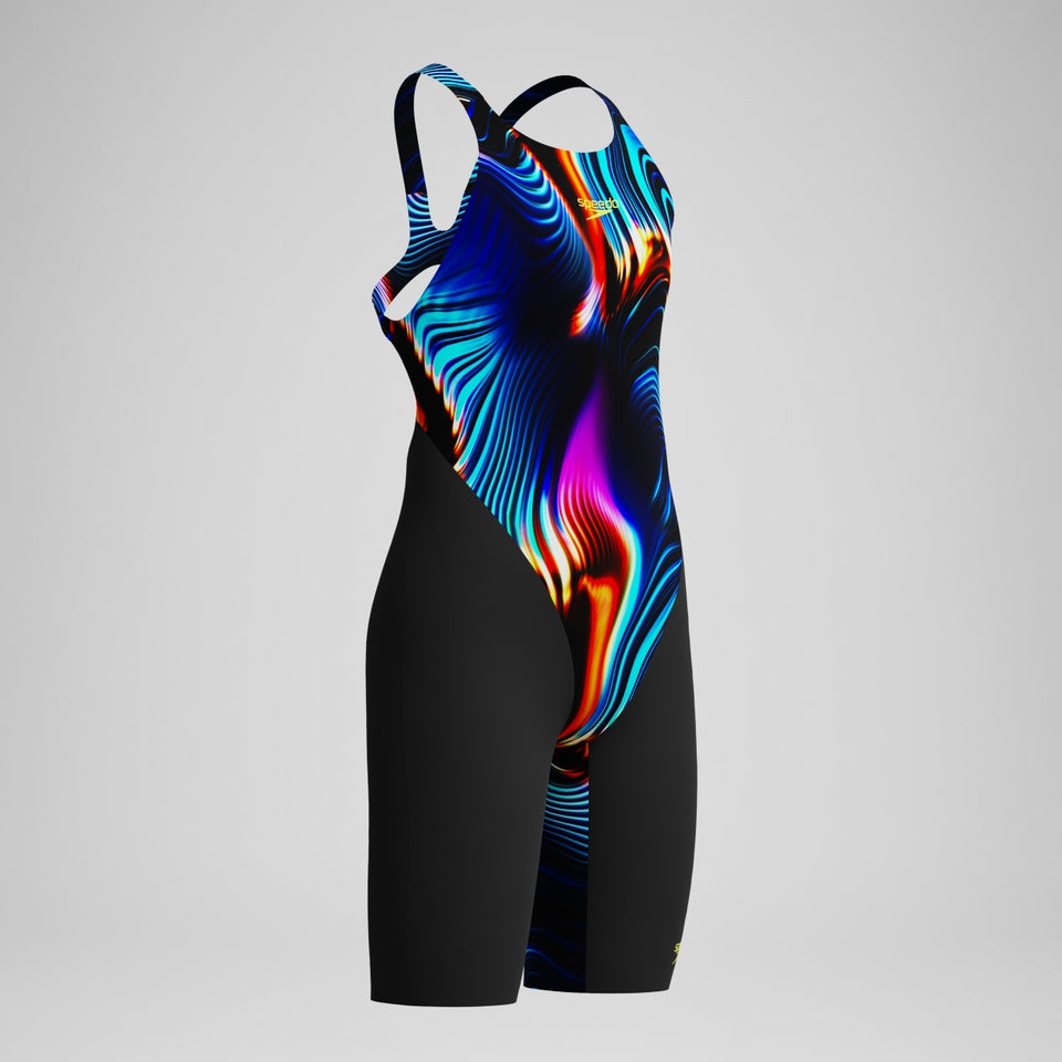 Girls' Fastskin Endurance+ Max Openback Kneeskin Black/Blue | Speedo