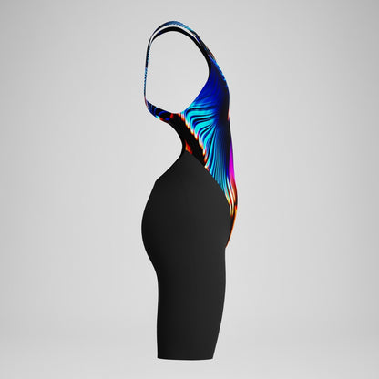 Girls' Fastskin Endurance+ Max Openback Kneeskin Black/Blue | Speedo