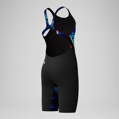 Girls' Fastskin Endurance+ Max Openback Kneeskin Black/Blue | Speedo