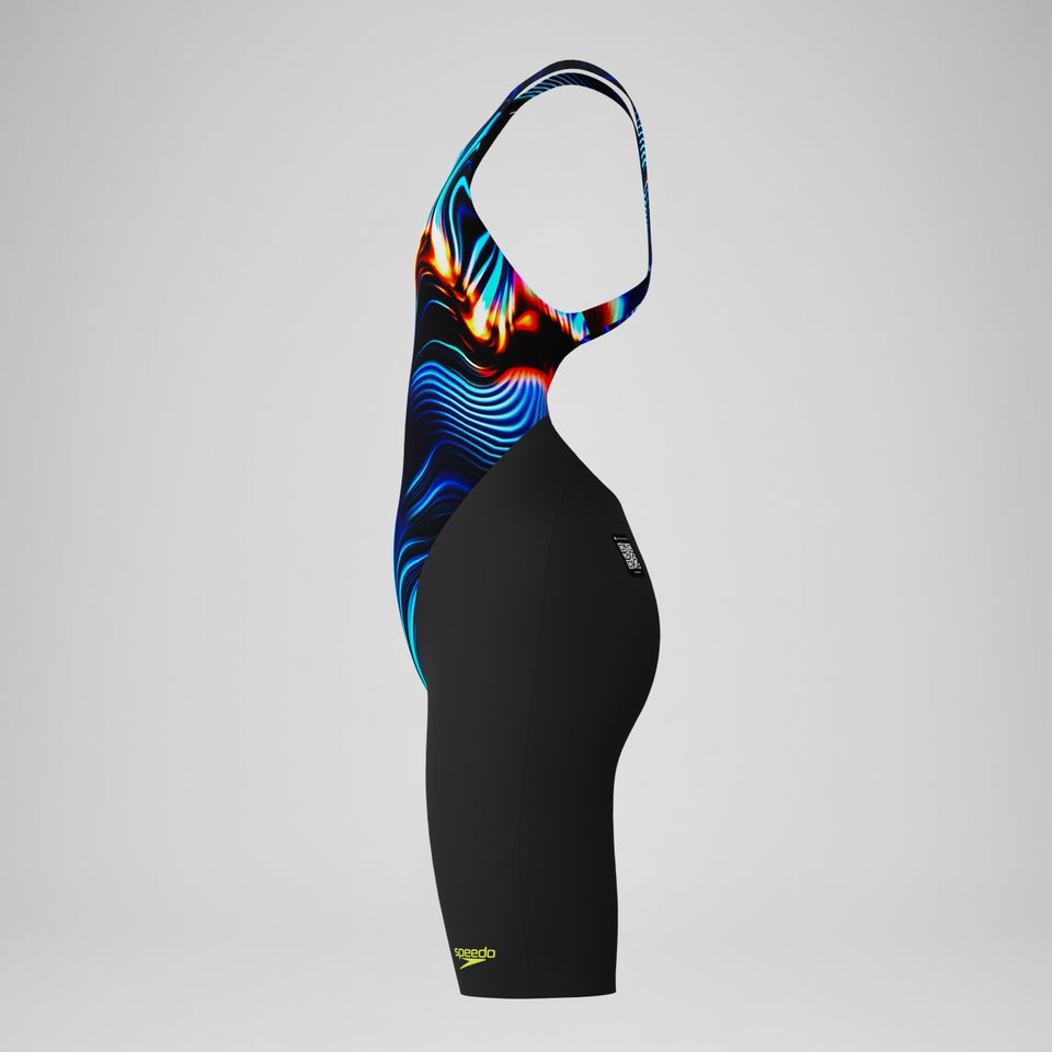 Girls' Fastskin Endurance+ Max Openback Kneeskin Black/Blue | Speedo
