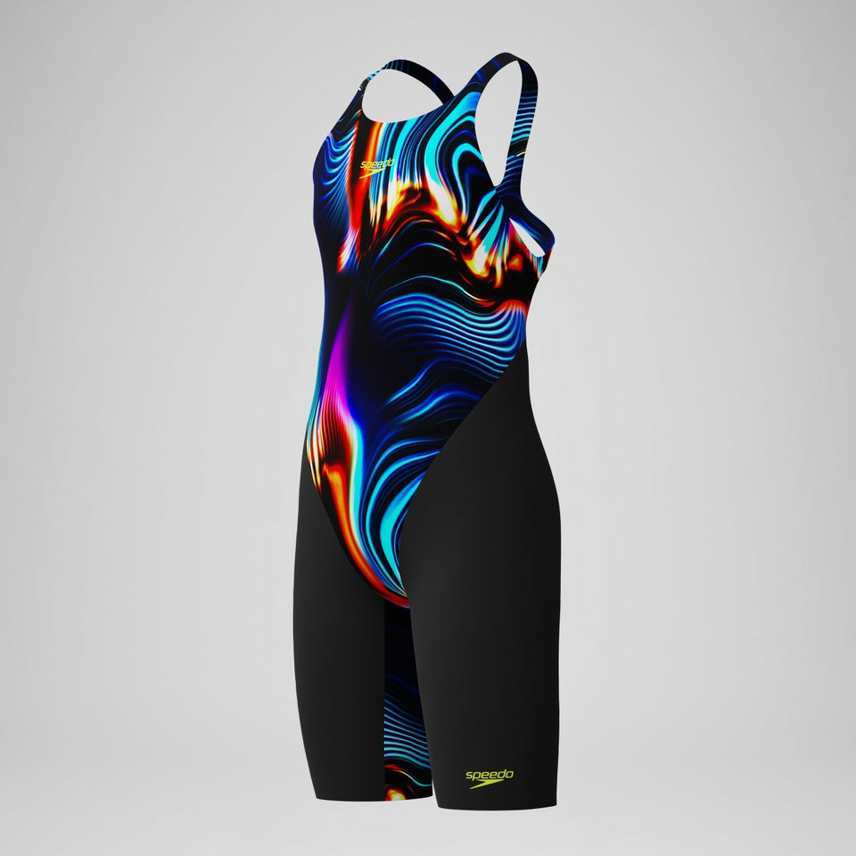 Girls' Fastskin Endurance+ Max Openback Kneeskin Black/Blue | Speedo