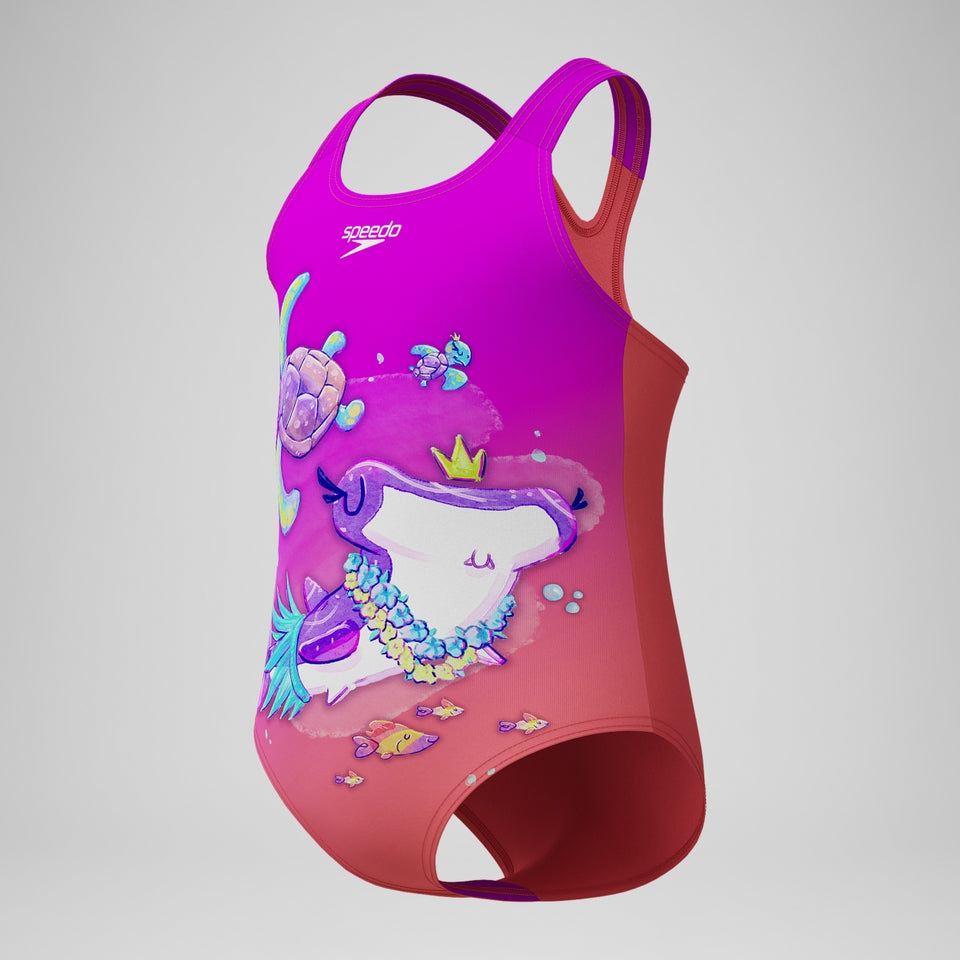 Girls' Digital Printed Swimsuit Pink/Coral | Speedo