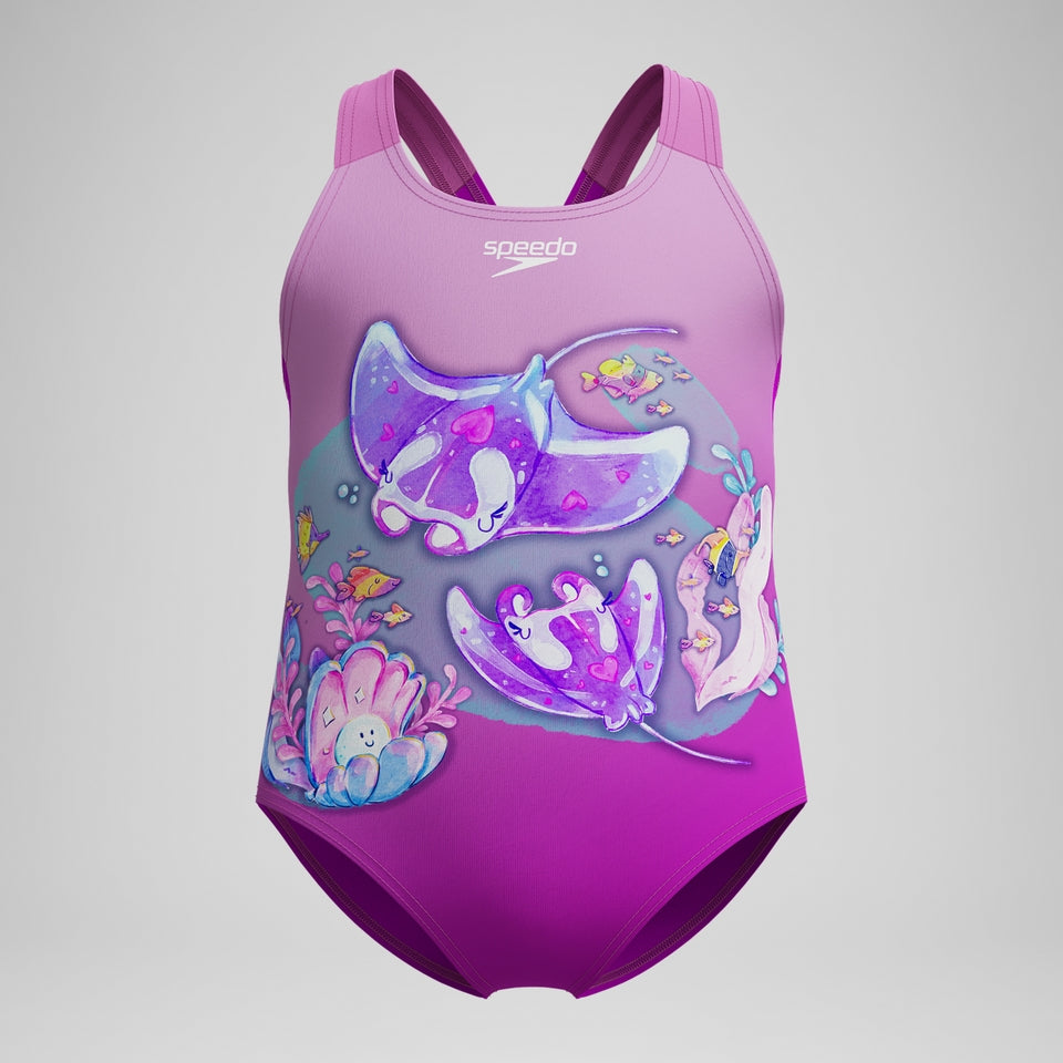 Girls' Digital Printed Swimsuit Pink | Speedo