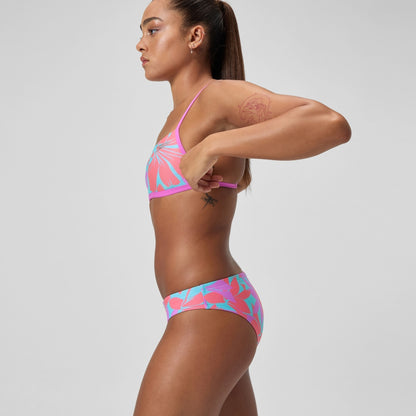 Club Training Printed Bikini Bottom Pink/Green | Speedo
