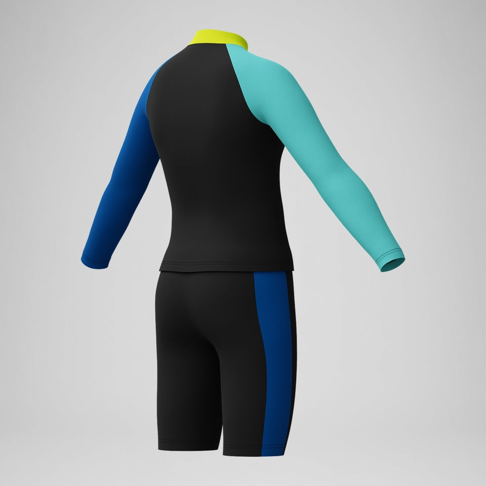 Boys' Learn to Swim Colourblock Top & Jammer Set Black | Speedo