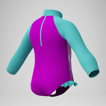 Girls' Digital Long Sleeve Swimsuit Pink/Green | Speedo