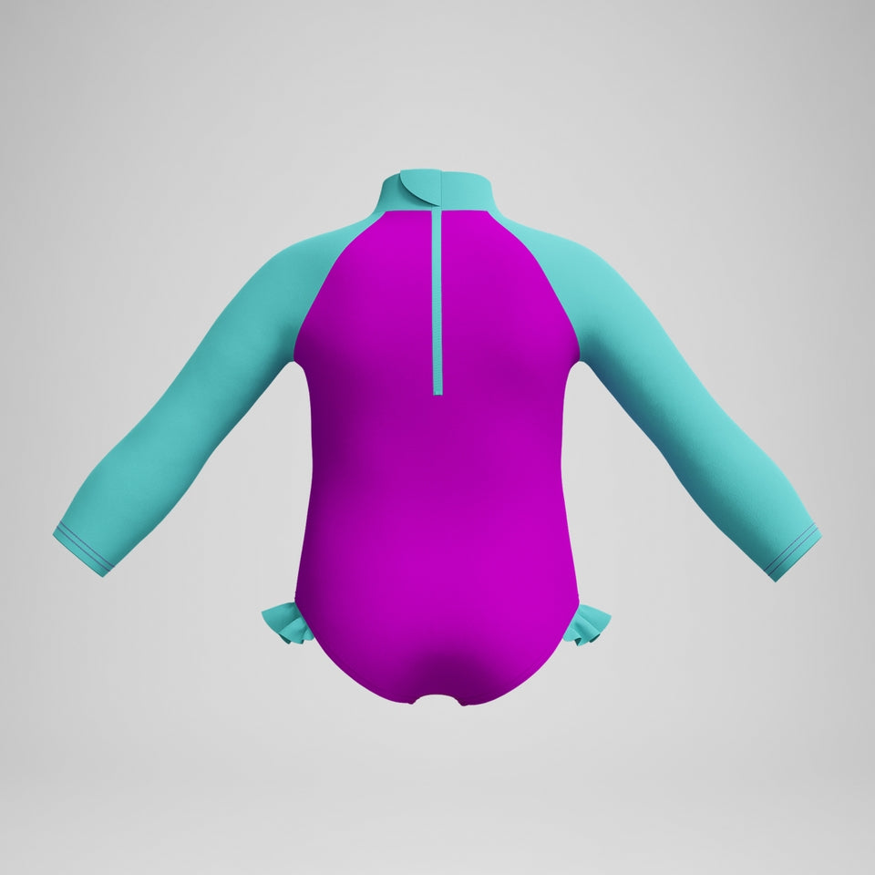 Girls' Digital Long Sleeve Swimsuit Pink/Green | Speedo