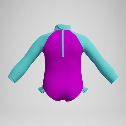 Girls' Digital Long Sleeve Swimsuit Pink/Green | Speedo