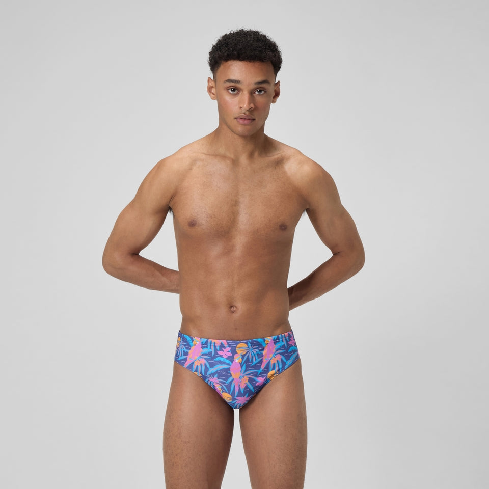 Club Training 8cm Printed Brief Navy/Pink | Speedo