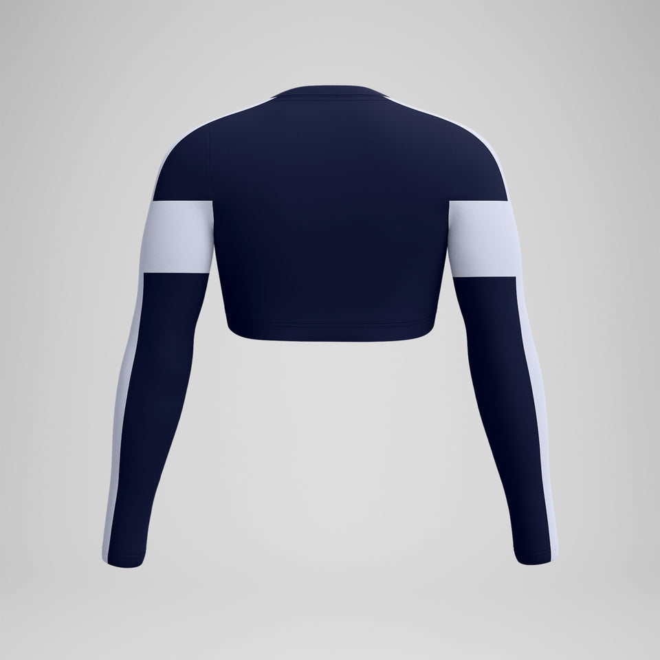 Jetstream Colourblock Long Sleeve Crop Rash Top Navy/White | Speedo