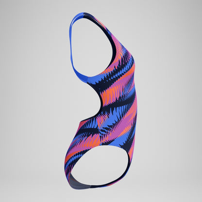 Club Training Printed Powerback Swimsuit Blue/Pink | Speedo