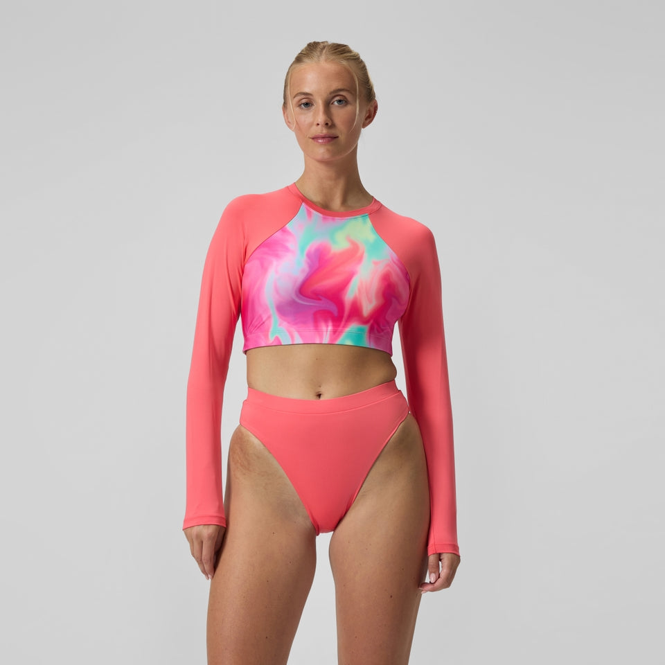 FLU3NTE Solid Hi Waist Bikini Bottom Coral | Speedo