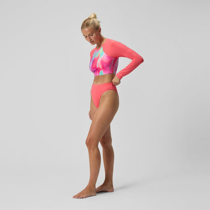 FLU3NTE Solid Hi Waist Bikini Bottom Coral | Speedo