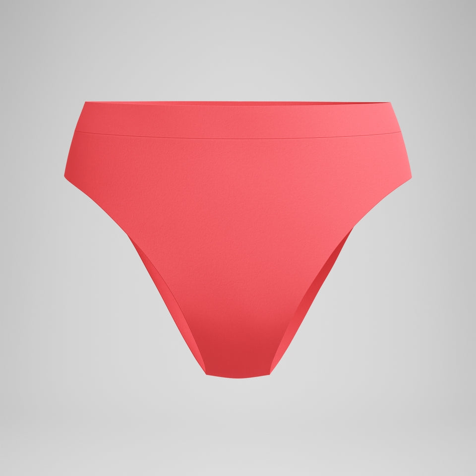 FLU3NTE Solid Hi Waist Bikini Bottom Coral | Speedo