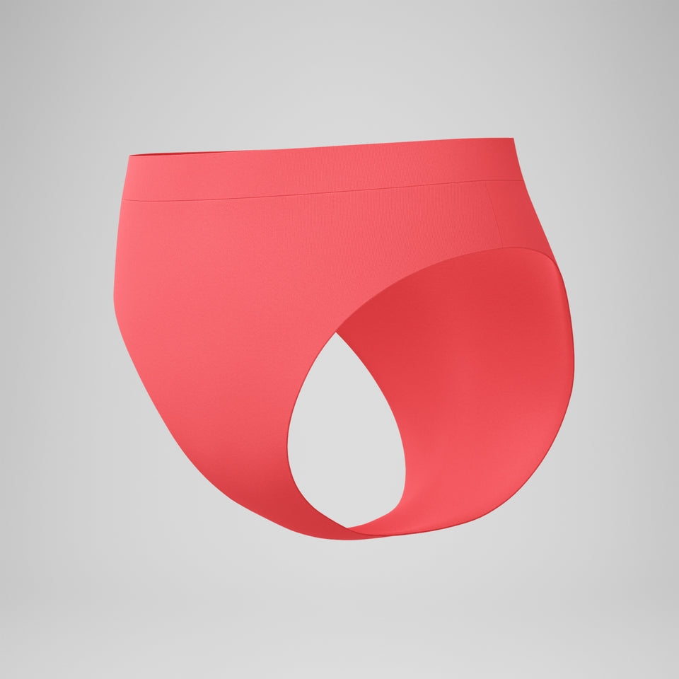 FLU3NTE Solid Hi Waist Bikini Bottom Coral | Speedo