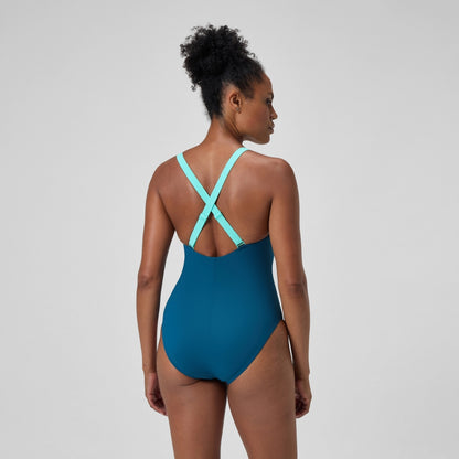 Shaping Crossback Swimsuit DarkTeal/Green | Speedo