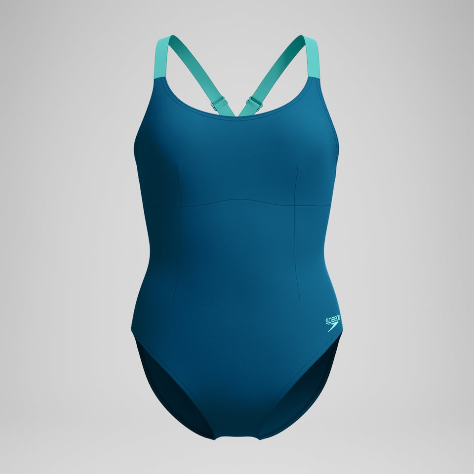Shaping Crossback Swimsuit DarkTeal/Green | Speedo