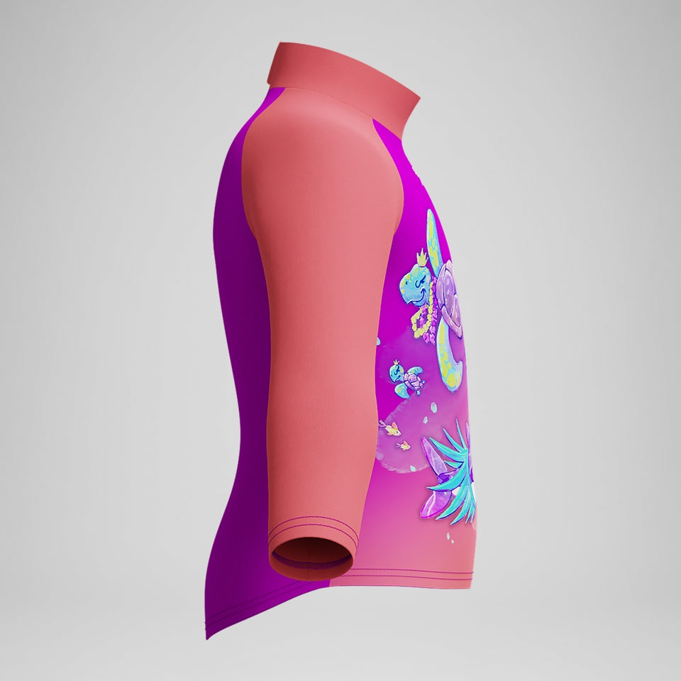 Girls' Digital Long Sleeve Rash Top Coral/Pink | Speedo