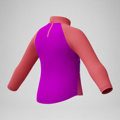 Girls' Digital Long Sleeve Rash Top Coral/Pink | Speedo