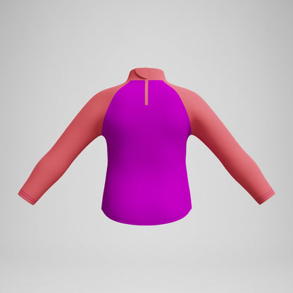 Girls' Digital Long Sleeve Rash Top Coral/Pink | Speedo