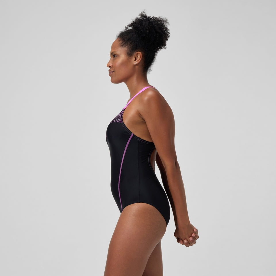 Medley Logo Swimsuit Black/Pink | Speedo