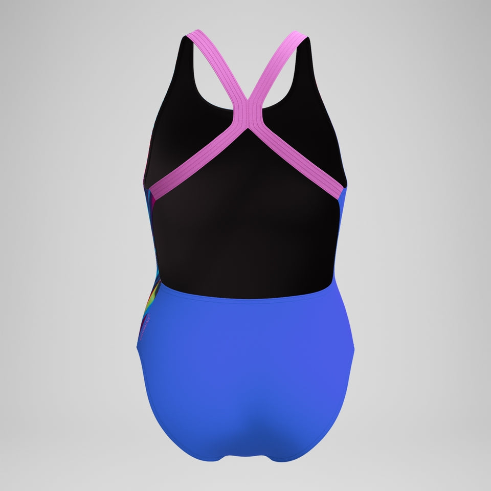 Club Training Placement Powerback Swimsuit Blue/Pink | Speedo