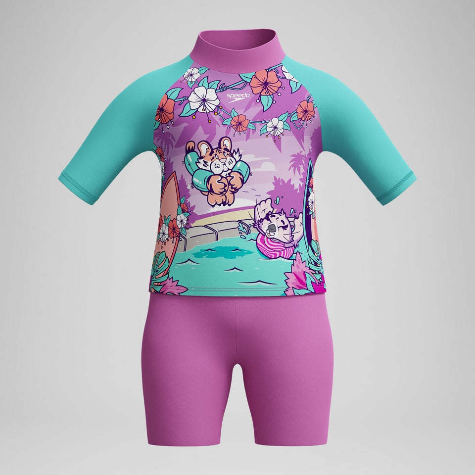 Infant Girls' Learn to Swim Sun Protection Top & Short Pink | Speedo
