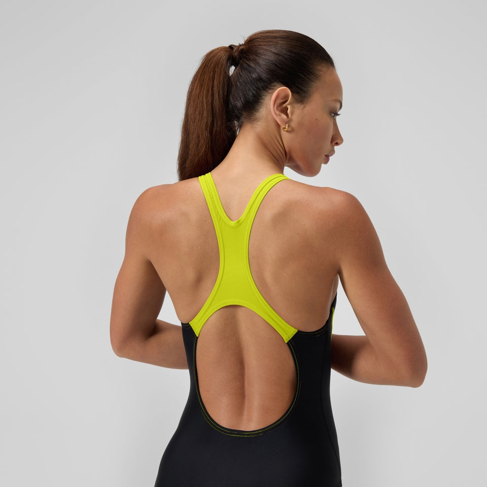 Medley Logo Swimsuit Black/Yellow | Speedo
