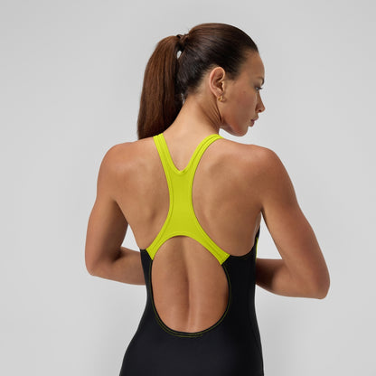 Medley Logo Swimsuit Black/Yellow | Speedo