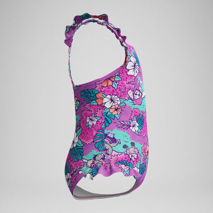 Infant Girls' Learn to Swim Printed Frill Thinstrap Swimsuit Pink | Speedo