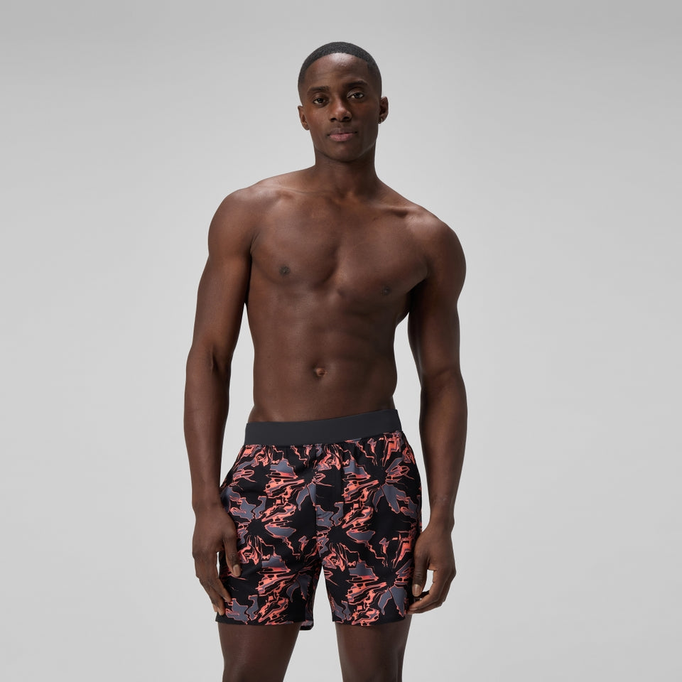 Lookout Printed 40cm Swim Shorts Black/Orange | Speedo
