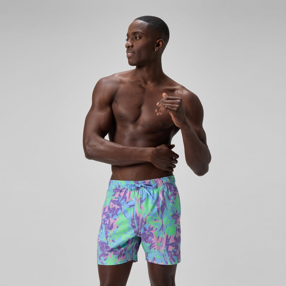 Redondo Edge Printed 40cm Swim Shorts Purple/Green | Speedo