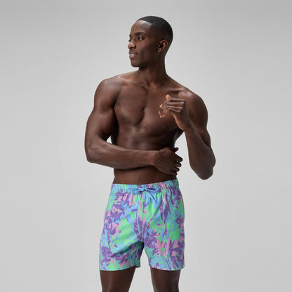 Redondo Edge Printed 40cm Swim Shorts Purple/Green | Speedo