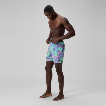 Redondo Edge Printed 40cm Swim Shorts Purple/Green | Speedo