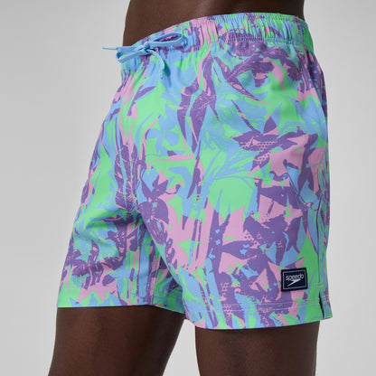 Redondo Edge Printed 40cm Swim Shorts Purple/Green | Speedo