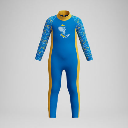 Infant Boys Learn to Swim All-In-One Sun Protection Suit Blue/Yellow | Speedo