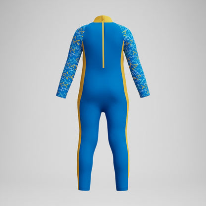 Infant Boys Learn to Swim All-In-One Sun Protection Suit Blue/Yellow | Speedo