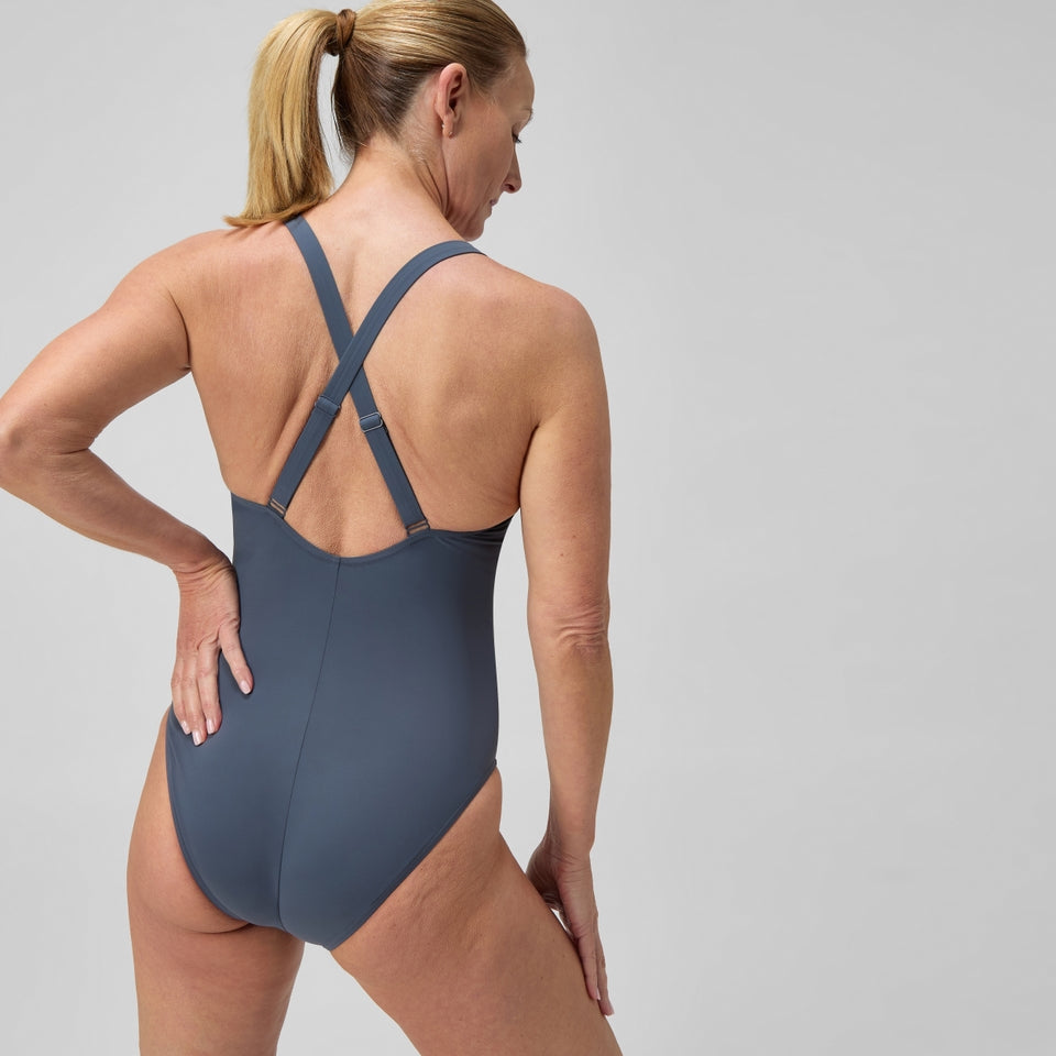 Shaping Crossback Swimsuit Grey | Speedo