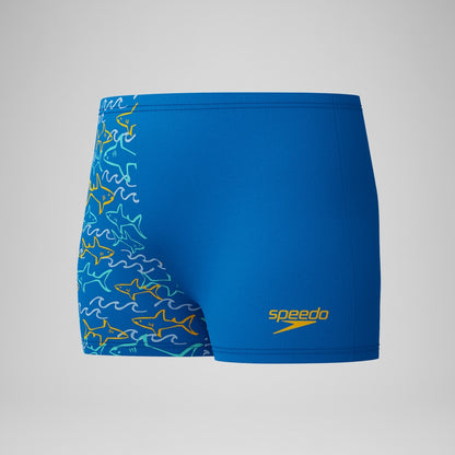 Infant Boys Learn to Swim Allover Aquashort Blue/Yellow | Speedo