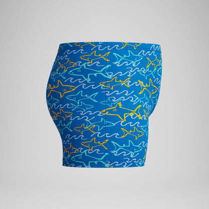 Infant Boys Learn to Swim Allover Aquashort Blue/Yellow | Speedo