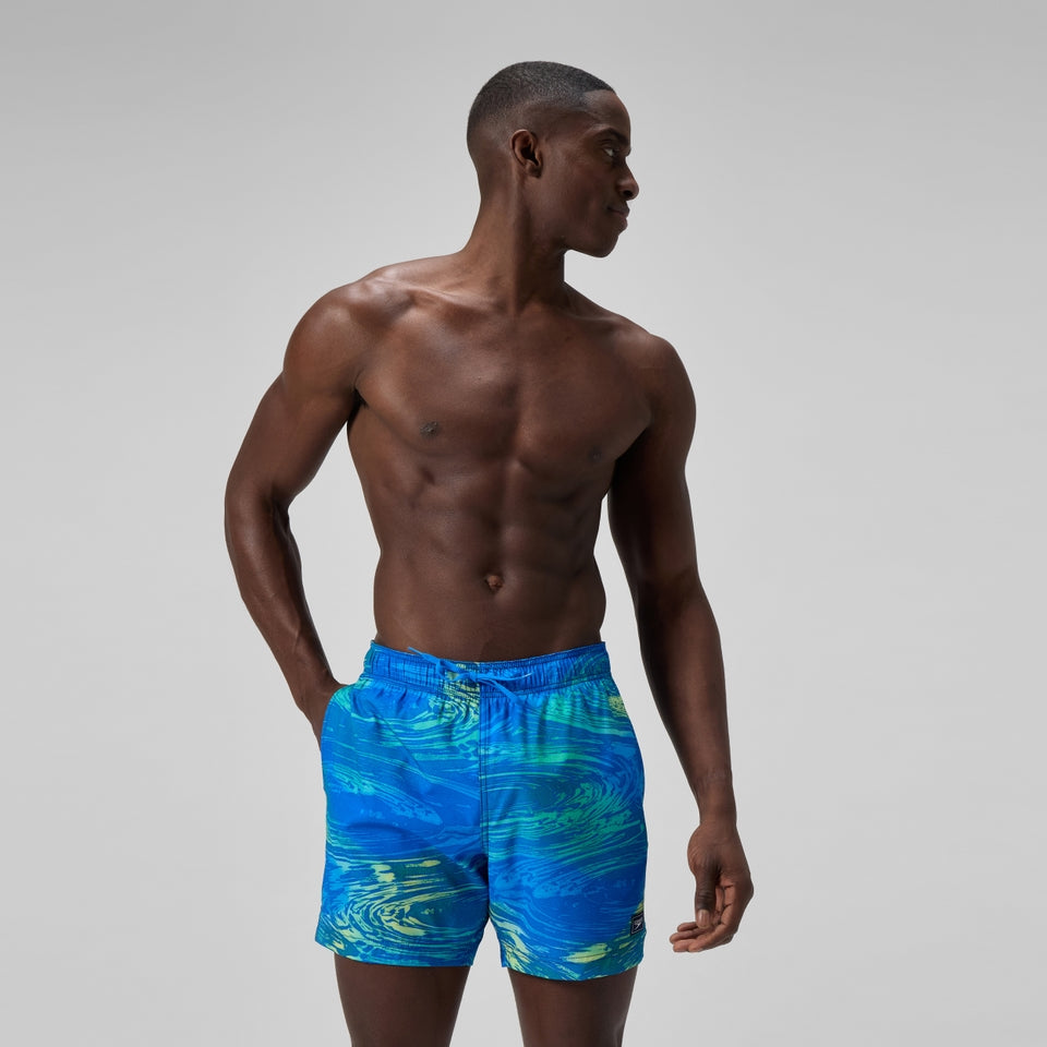 Redondo Edge Printed 40cm Swim Shorts Blue/Green | Speedo