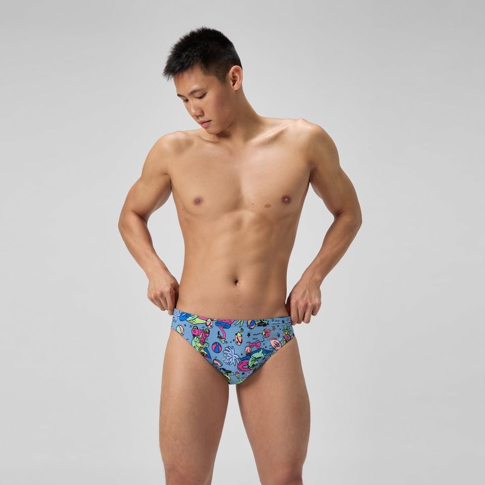 Club Training Printed Brief Blue/Green | Speedo